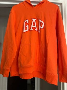 GAP Bright Orange Pullover Hoodie with Logo